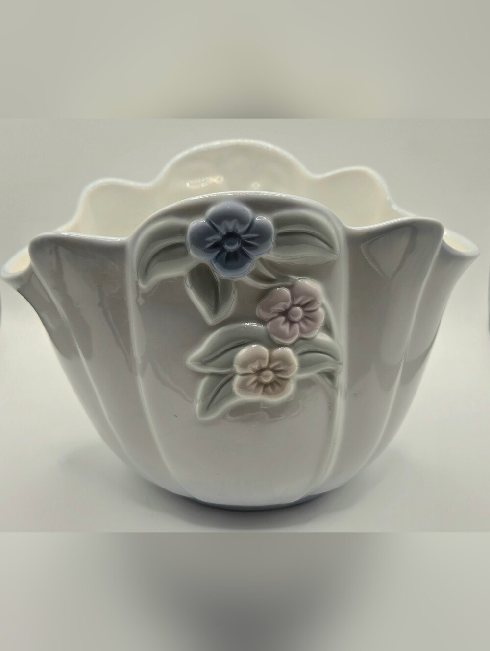 Vintage FTD "Especially For You" Ceramic Flower Vase 1992 Pastel Flowers Taiwan